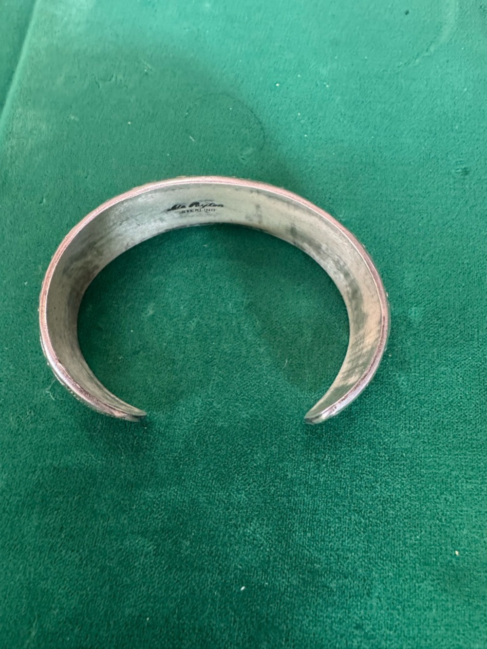 Rare Ida Peyton Navajo Sterling Silver Etched Cuff Bracelet - Picture 3 of 10